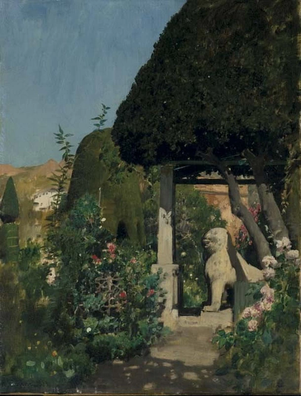 Giardino con statue di leoni (Giardini del Portal)